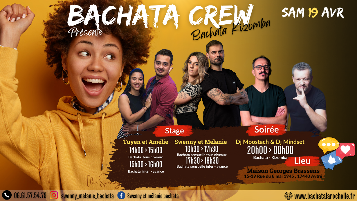 You are currently viewing Bachata Kizomba Soirée du 19 Avril Aytré